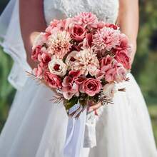 1/3 件人造玫瑰花，玛丽公主玫瑰，法国复古玫瑰，球形菊花，假植物，花束，适用于家居装饰、婚礼装饰、秋季装饰、秋季装饰、房间装饰、厨房配件、餐厅、卧室装饰、浴室配件、派对装饰、万圣节装饰、圣诞节装饰、新年装饰、新娘手捧花、校园装饰、户外花园配件