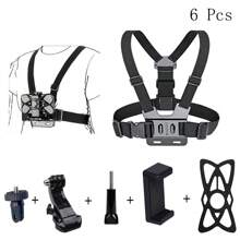 Juego de 7 piezas de accesorios para GoPro que incluye arnés de pecho, soporte para cabeza y soporte de pecho para ciclismo al aire libre y todo terreno, accesorios de cámara deportiva