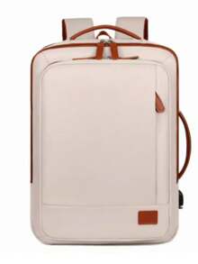 Multifunctional Travel Backpack Shoulder Bag, Double Portable Laptop Bag Comfortable Padded Straps - Màu be - Xem 7