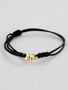 1 chiếc vòng tay hình voi dây đỏ mạ vàng bạc 925, vòng tay bùa may mắn có thể điều chỉnh, trang sức tâm linh không gây dị ứng, món quà hoàn hảo dành cho phụ nữ. - Vàng - Xem 7
