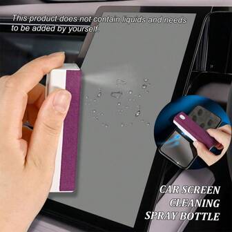 2-In-1 Car Screen Cleaning & Storage Cleaning Cloth Bottle, Suitable For Car Display, Smartphone, Tablet, Laptop Screens Cleaning And Wiping (This Product Is An Empty Bottle, Without Cleaning Liquid)