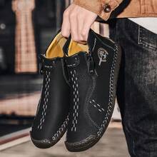 Low-Top, Pure Handcrafted Men's Casual Business Shoes And Outdoor Sports Shoes - màu đen - Xem 2