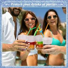 QY 50 Pcs Disposable Cup Covers For Drinks Safety Plastic Drink Covers For Alcohol Protection Wine Beverage Bar Club Banquet Party Supplies Clear  2216 - Trong sáng - Xem 4
