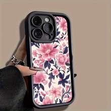 Funda para teléfono Patrón de campo de flores rosa Textura mate Patrón de escalera de ojos Funda para teléfono 6/16pro/16plus/16Promax/15/15plus/15pro/15Promax/14/14plus/14pro/14Promax/13/13mini/13pro/13Promax/12/12mini/11/Plus/Pro///8/Se/Xs/Xs - Negro - Ver 2