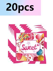 Set de 10 piezas de platos de papel con temática de pastel de caramelo, galletas para fiesta de cumpleaños, platos, vasos y servilletas de papel desechables, suministros para fiesta de cumpleaños, campamento, merienda, banquete, boda, con diseño de limón y paleta