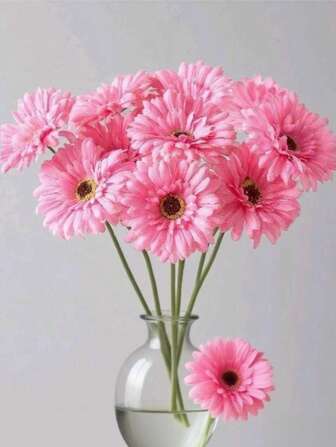 6/12pcs Artificial African Daisies Flowers African Daisy Silk Flowers Artificial Gerbera Daisies Fake Sunflowers Bulk Faux Flowers Bouquet For Wedding Bridal Bouquet Party Home Kitchen Decor