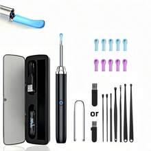 Smart Visual Earwax Removal Set, High-Definition Camera Earwax Cleaner, With 6 LED Lights, Silicone Earwax Removal Spoon, Type-C Cable, Inspection Camera, Travel Accessory, Party, Birthday, Gift For Men, Mom, Dad, Friends