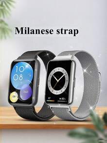 1pc Men Women Fashion Luxurious Metal Magnetic Strap Compatible With Huawei Smart Wristbands Fit 1/Fit 2/Fit 3/Fit 4 Wristband Bracelet Compatible With HuaWei Series Fit 1 2 3 4 Strap Accessories