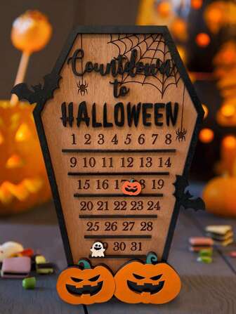 Black Halloween Coffin Countdown Calendar Decor DIY Calendar Decor, Halloween Decoration, Halloween Party Decor Fall Decor Autumn Decor Home Decor Room Decor Christmas Decorations Home Christmas Gifts Christmas Decor