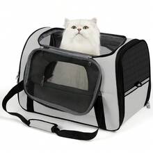 Secure Zipper Anti-Escape Pet Carrier Backpack | Spacious Ventilated Foldable Cat/Dog Travel Bag | Car & Airline Approved Collapsible Cage With Breathable Design - Light Grey - View 11