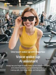 D8 人工智能翻译智能眼镜,带人工智能翻译的智能眼镜,支持 110 多种语言,扬声器太阳镜,带音乐播放和免提通话功能的音频眼镜,内置麦克风和扬声器的男女多功能耳机眼镜,智能无线耳机太阳镜,男女通用,开放式耳机,运动/户外紫外线防护和语音控制,会议贸易业务 - 彩色 - 查看 4