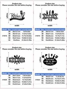 1 buc. Decorațiune murală metalică pentru bucătărie, semn decorativ pentru bucătărie cu design de ustensile de gătit, ușor de instalat, semn metalic, decor de perete pentru bucătărie și sufragerie, decor cameră, decor și accesorii pentru bucătărie, Halloween, Ziua Recunoștinței, decorațiune de Crăciun, cadou ideal de sărbători pentru familie și prieteni, decor de casă, decor de Halloween - Multicolor - Vizualizare 4