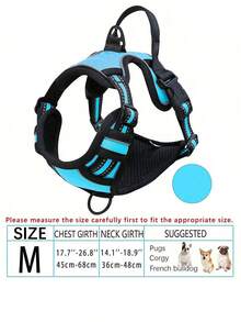 防拉扯狗背带，配备双牵引绳夹，可调节软垫反光牛津布背心（防勒颈），易操控手柄——适合所有尺寸的狗狗。下单前请确认尺寸！（仅包含背带，牵引绳另售！）