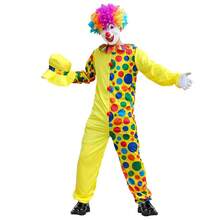 Conjunto de disfraz de payaso para hombres, traje de payaso de una sola pieza para adultos, solo incluye ropa y sombrero, sin peluca/máscara/guantes/zapatos de payaso, etc. Adecuado para fiestas de carnaval/actuaciones de festivales - Multicolor - Ver 12