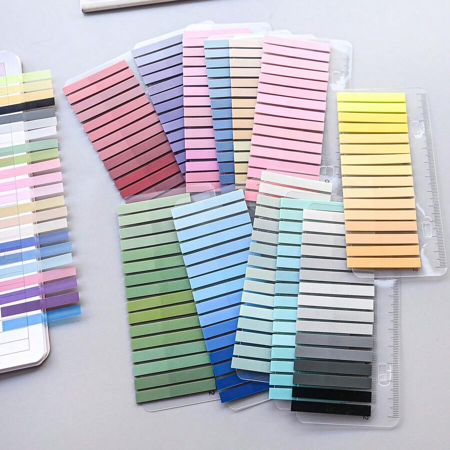 3,840 Pcs/Pack, 12 Assorted Designs. This Is A High-Quality PET Index Sticker Set, With 320 Pcs Per Design. The Stickers Are Compact, Semi-Transparent, And Come With Strip Adhesive. They Can Be Used To Stick Labels On Student Textbooks Or Office Documents.