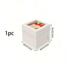 1/6 piezas Caja blanca para pasteles con ventana transparente, cierre seguro, múltiples tamaños (8x8x8, 10x10x8, 12x12x8 pulgadas), adecuada para cumpleaños, bodas, fiestas, decoraciones navideñas, estructura resistente, embalaje para hornear, organizadores de fiestas