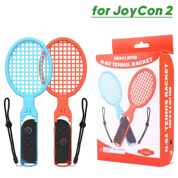 Tennis Racket Style Holder Case For NS2 Joy-Con 2 Controller, 1 Set Switch2 JoyCon-2 Gamepad Tennis Racket Controller Holder