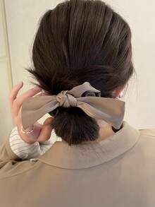 女士缎面简约蝴蝶结发圈（米色）、发带、发圈、发圈、休闲、洗脸、发饰 - 彩色 - 查看 7