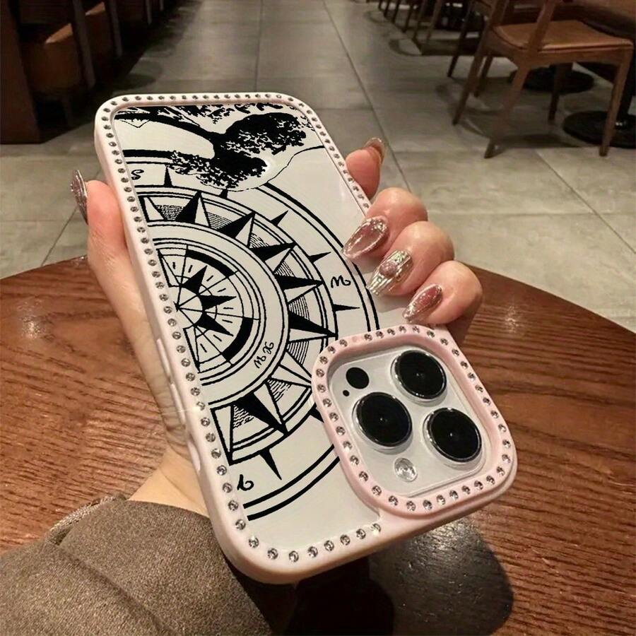 Funda para teléfono 1PC Teléfono Bling de Doble Cara, Parte Trasera Dura Suave a Prueba de Golpes, Multicapa, TPU + PC, Compatible con 16/15/14/13/12/11 Pro/Plus - Rosa - Ver 1