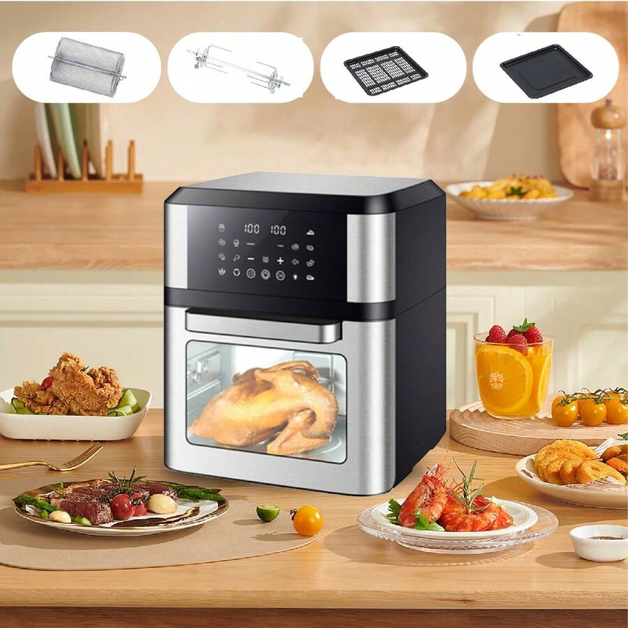 NetHong 12L Air Fryer Large Baskets Digital Heathy Cooker Kitchen Oven Low Fat 1750W UK Electric Multi-Function Cooker, Touch Screen, Smart Finish, Timer Function, For Bake, Grill And Dehydrate - UK Plug(220-240V) - View 1