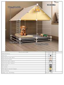 带厕所隔离的小型宠物笼，适用于室内小型犬/猫，适合泰迪、贵宾犬家庭使用