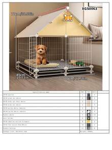 带厕所隔离的小型宠物笼，适用于室内小型犬/猫，适合泰迪、贵宾犬家庭使用