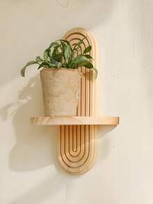 1pc/2pcs Geometric Shaped Wall Hanging Rack, Wooden Floating Shelf, Rustic Style Wooden Wall Mount Storage Rack, Bedroom/Kitchen Wall Mounted Wooden Display Rack, Toilet Wall Hanging Floating Shelf, Small Farmhouse Style Wall Decor, Spring Decor, Mother's Day Perfect Gift, Room Decor, Garden Decor, Wedding Decor, Home Decor, Christmas Decor, Wall Decoration, Christmas Ornaments, Accessories, Gifts, Wreaths, Thanksgiving - Multicolor - View 5