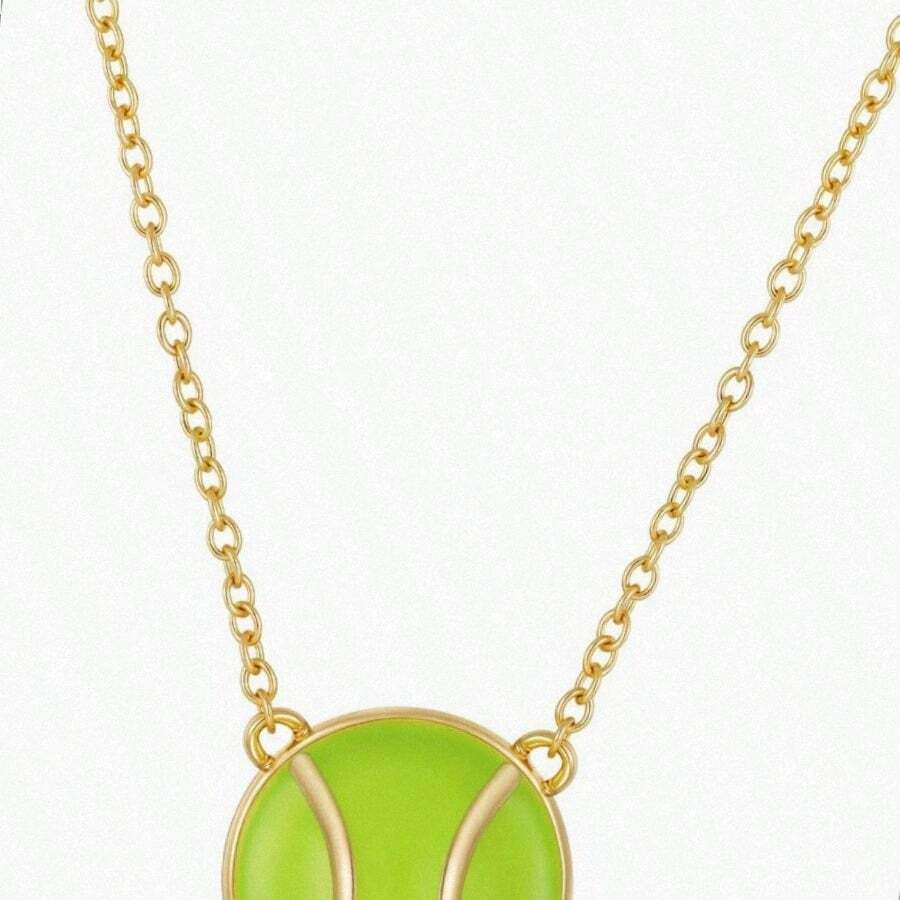 Sports Pendant Necklace For Women Girls Mom Holiday Gift Trending Now Daily Pick Team Game Day Jewelry Softball Soccer Basketball Football Baseball Pickleball Outfit Upgrade - 金色 - 查看 1