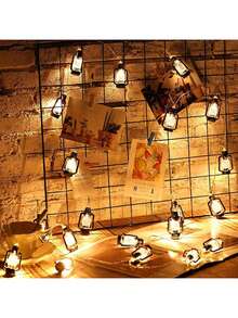 1串9.84英尺/3米20LED黑色煤油灯LED灯串，迷你煤油灯装饰，干电池供电，万圣节装饰灯，室内外庭院装饰灯，婚礼派对生日装饰灯，中东节日装饰灯 - 暖白光 - 查看 7