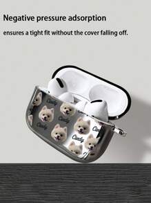 1pc Customized Electroplated Silver Earphone Case, Personalized Halloween Theme Design, Small Ghost Pattern, Halloween Fashion Item,2025phonecase