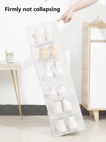 1/4/8 Cajas para zapatos, estanterías para zapatos, apilables, individualmente desmontables, transparentes para el hogar, estilo cajón, caja de almacenamiento de plástico con tapa antipolvo