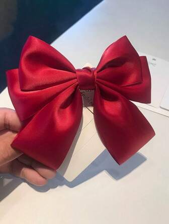 1 Pieza Lazos para el cabello para mujeres y niñas, Cinta de satén sedosa con lazos largos, Accesorios de cabello vintage con clips de metal en forma de lazo, Ideal para volver al colegio, Pinzas para el cabello, Ganchos para el cabello, Pasadores para el cabello, Barrettes para el cabello, Artículos escolares