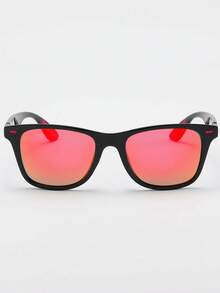 POLASUP 2pcs Polarized Lens, Classic Travel & Hiking Style Design, Driving & Fishing Polarized Lens Design, Red Design, Red Rivet With Silicone Shock-Absorbing Friction Pad, Fashion Street Fashion Glasses - 1*khung đen/xám toàn phần+1*khung đen/phim đỏ thật (không có hộp) - Xem 6