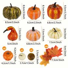 44Pcs-Artificial Pumpkins Fake Pumpkins, Autumn Harvest Faux Pumpkin Set For Home Decor, Fall Pumpkins Decor Set, Mini Artificial Gourd Maple Leaves Acorns Decorations For Home, Wedding, Fall Centerpieces Decor Fall Decor Halloween Autumn Decor Halloween Decor Room Decor Christmas Decorations Home Christmas Gifts Christmas Decor