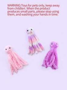 Random Color 1pc Cute Octopus Shaped Plush Toy For Cats - Multicolor - View 6