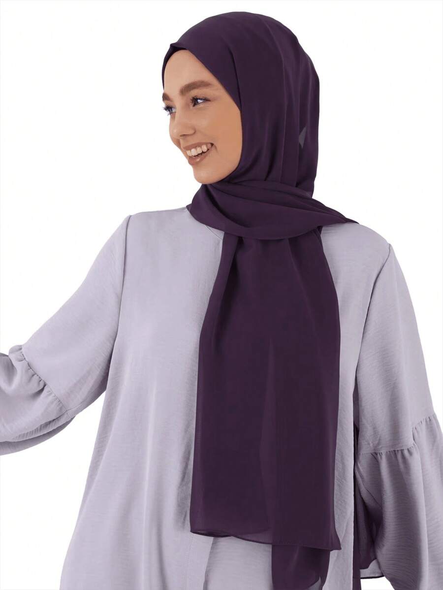 1 Stück Damen Einfarbiger Chiffon Schal, minimalistisch & modisch