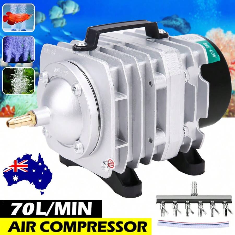 Aquarium Air Pump Aqua 6-Port Adjustable Valves Oxygen Fish Tank Pond Aerator