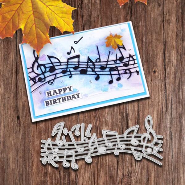 Music Note DIY Greeting Card Making Template Metal Cutting Die DIY Scrapbooking Embossing Stencil Album Decorations Die Cut DIY Holiday Card Making Tools Handmade Crafts