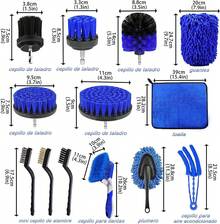 FELIN Kit Limpieza Auto 26 Piezas Profesional, Cepillo Taladro, Esponjas Coche, Fieltro Pulido, Toallas Microfibra, Plumero, Cepillos Detallado, Para Lavado Interior y Exterior Vehículos - 26 piezas - Ver 3