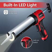 MARSOSAUR Caulk Gun NonDrip Electric Caulking Gun With 300 KG Thrust Cordless Silicone Tool Gun With Constant Flow Tech Lightweight 10oz Caulk Guns With LED Light