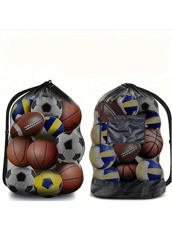 1 pieza Bolsa con cordón de gran capacidad para balón de fútbol o baloncesto, bolsa de almacenamiento para tenis o voleibol, organizador de hombro para equipamiento deportivo