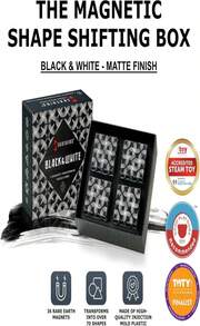 SHASHIBO Shape Shifting Box - STEM Magnetic Fidget Cube That Transforms Into Over 70 Shapes, Download Fun In Motion Toys Mobile App (Blue Planet) - White & Black - 查看 2