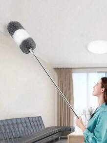 1pc Microfiber Extendable Duster (31–102″, Stainless Steel) – Washable, Bendable Feather Duster For Ceiling Fans, High Ceilings, Furniture, Cars, Blinds & Garden Tools