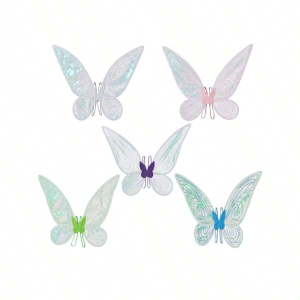 3pcs Set Fairy Wings For Adults, Butterfly Wings Costume, Masquerade Angel Wings, Valentine's Day Party Decorations Halloween