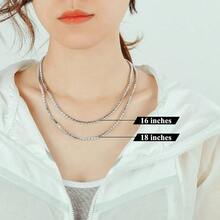 Richsteel Clear Black 3mm Cubic Zirconia Tennis Chain Necklace For Women And Men 16 18 Inch Stainless Steel Gold Plated Jewelry With Gift Box