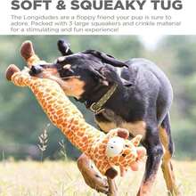 Outward Hound Scruffles Moose Plush Squeaky Dog Toy, Large - Giraffe - 查看 4