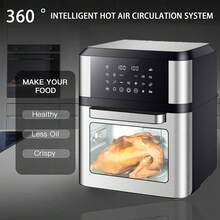 NetHong 12L Air Fryer Large Baskets Digital Heathy Cooker Kitchen Oven Low Fat 1750W UK Electric Multi-Function Cooker, Touch Screen, Smart Finish, Timer Function, For Bake, Grill And Dehydrate - UK Plug(220-240V) - View 3