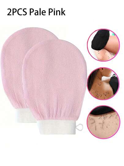 1 Set Korean Exfoliating Gloves - Effectively Removes Dead Skin, Suitable For Spray Tanning Or Keratosis Pilaris, Made Of 100% Viscose Fiber