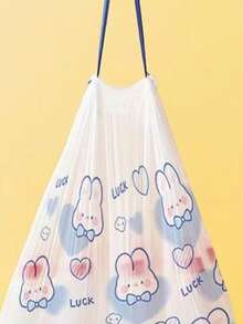 1 卷（约 65 件-75 件）随机可爱兔子抽绳垃圾袋，加厚厨房印花垃圾袋，100 个 - 彩色 - 查看 10