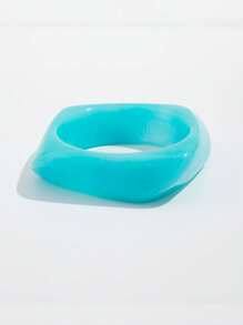 1pc Colorful Retro Exaggerated Square Resin Bracelet, Suitable For Daily, Party, Beach Wear